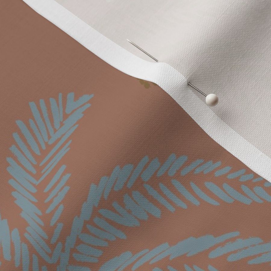 (L) Preppy Costal Palm Trees - Summer Cottage - Pantone Mocha Mousse