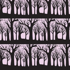 winter woods - pink/black