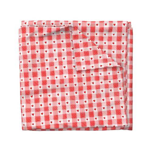 classic gingham hearts grandmillenial nursery check red and white valentine