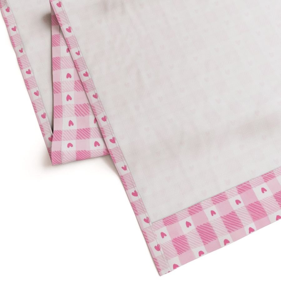 classic gingham hearts grandmillenial nursery checker bright pink baby girl