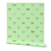 butterfly alphabet - apple green, large