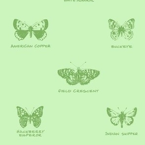 butterfly alphabet - apple green, large