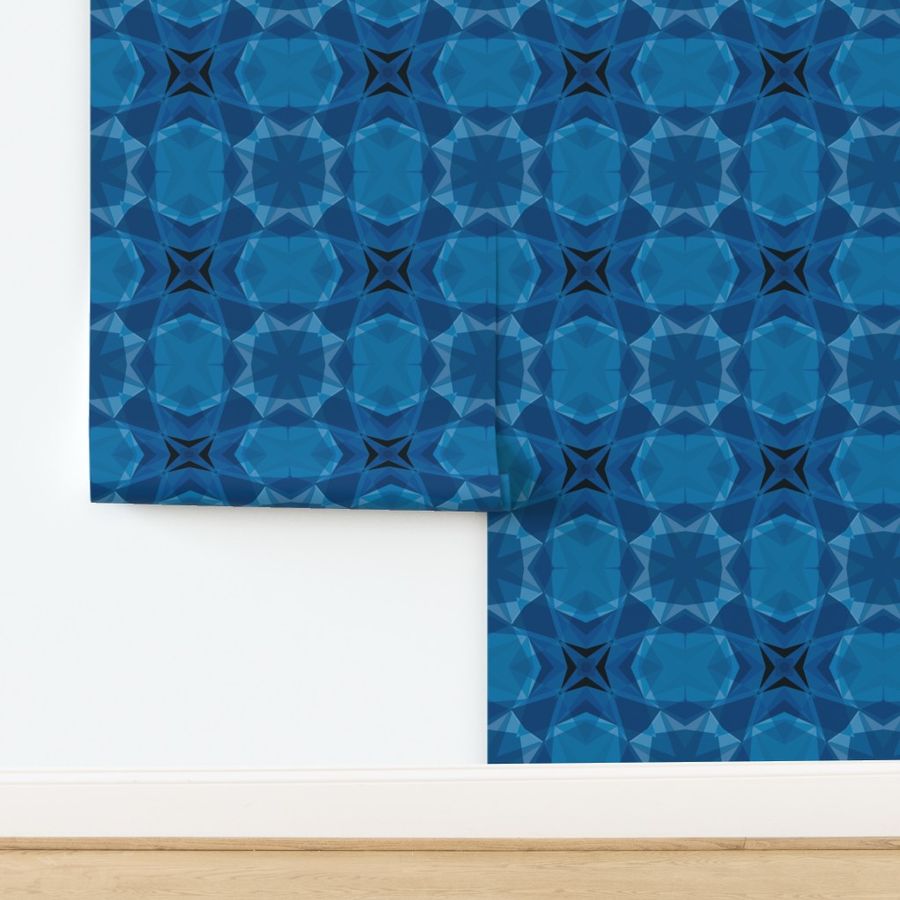 Cute Vintage Rug Vibes Art Deco Geometric Navy Blue Pattern