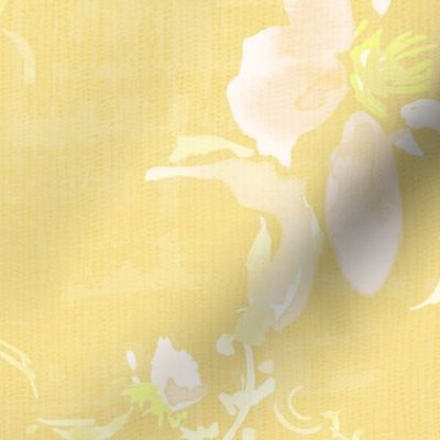 Artistic Orchids On Golden Yellow - SM - Tropical - Distressed Texture