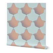 Sage Green Watercolor Effect Faux Tiles - Gothic Renaissance Geometric (S)