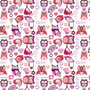 Owl and Birds - Valentines design