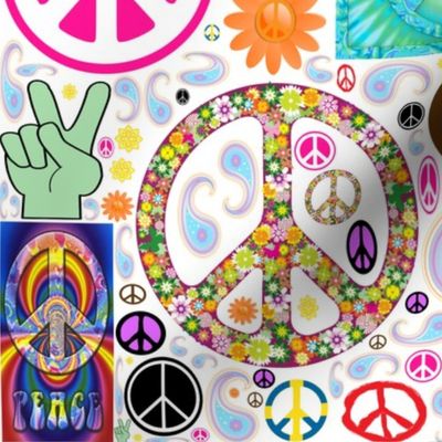 Peace_Collage Fabric | Spoonflower