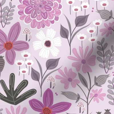 Millefleur Mixed Floral Artwork Of Boho Wild Bloom Flowers