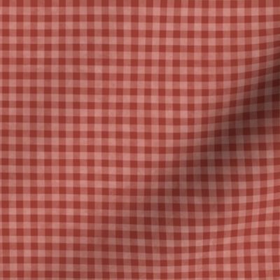 Gingham On Mottled Chestnut Red - medium