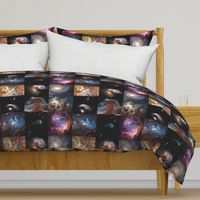 Nebulae & Galaxies Outer Space Patchwork Cheater Quilt Blocks