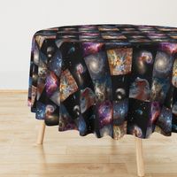 Nebulae & Galaxies Outer Space Patchwork Cheater Quilt Blocks, 6 inch squares 