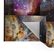 Nebulae & Galaxies Outer Space Patchwork Cheater Quilt Blocks, 6 inch squares 