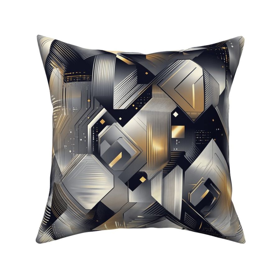 Sleek Geometric Metallic Design with Luxury Aesthetics