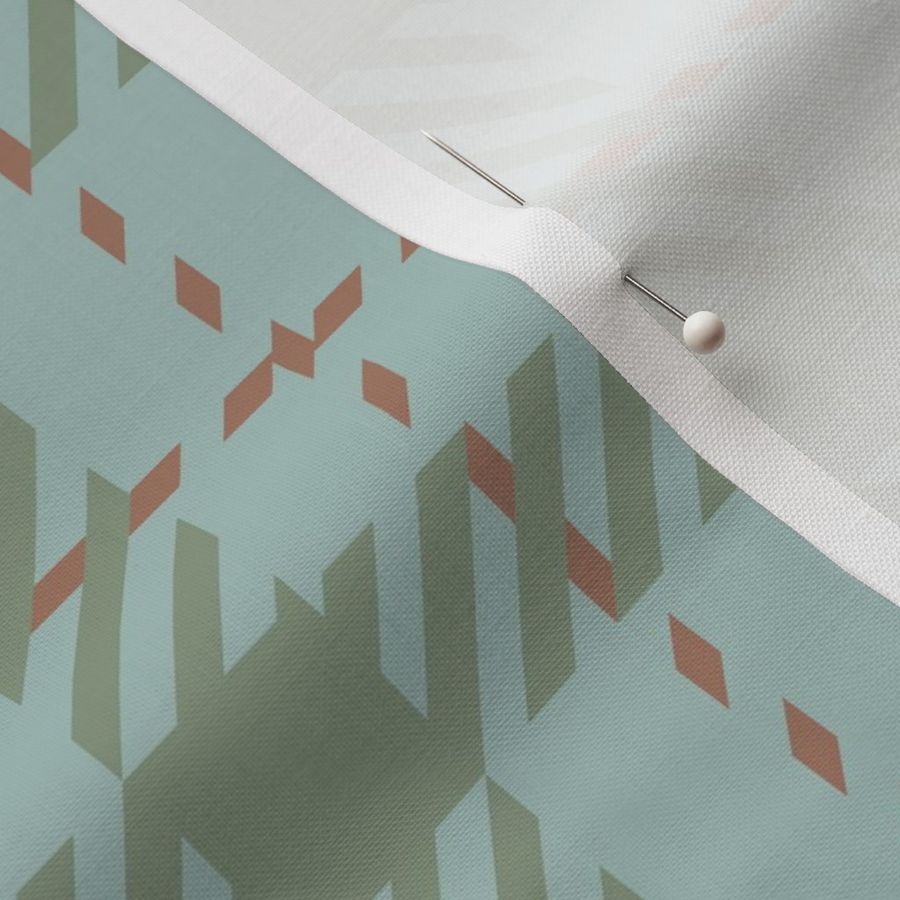 L-Classic Woven Twill Plaid in seafoam teal-white-sage