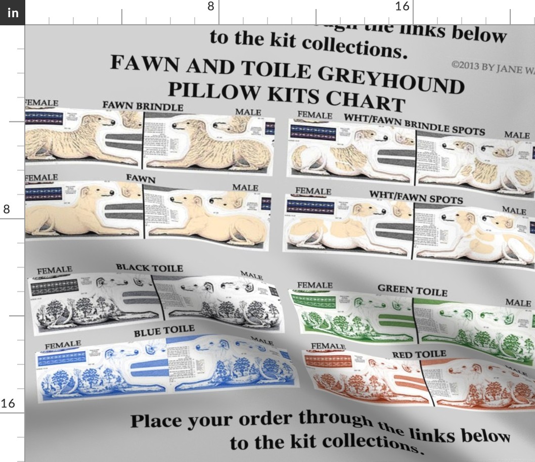 Greyhound sewing project kits - links to cut and sew fabrics