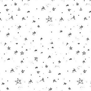 Classic Black and White Star Doodles