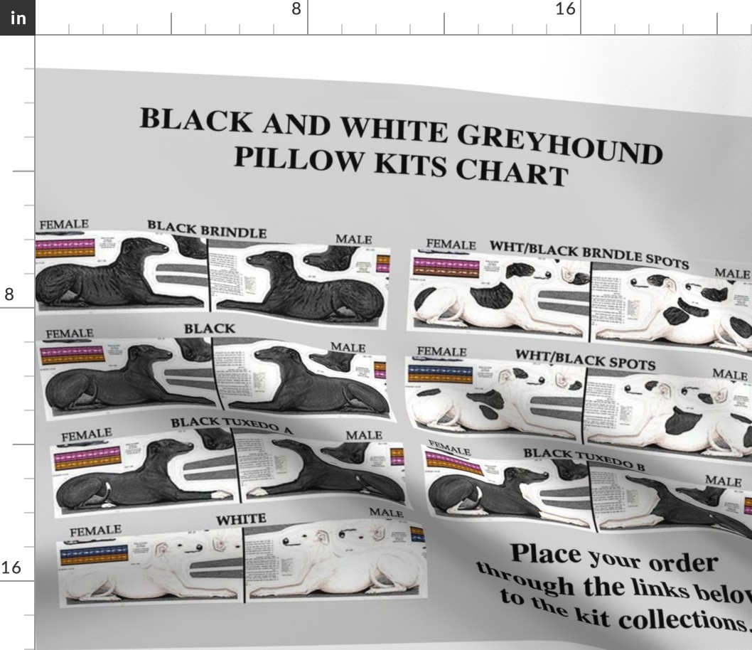 Greyhound kits - links to cut and sew fabrics