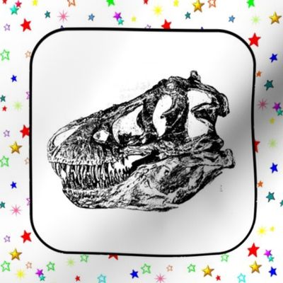 Bohemian Dinosaur | Vintage T-Rex Skull Rainbow Stars 