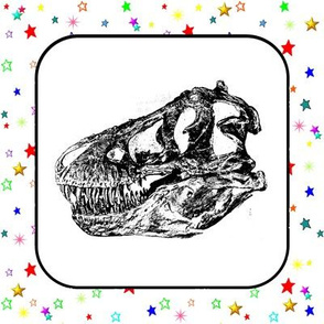 Bohemian Dinosaur | Vintage T-Rex Skull Rainbow Stars 