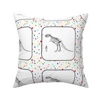 Bohemian Dinosaur | Vintage T-Rex Skeleton Rainbow Stars Quilt Blocks