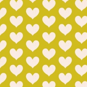 Valentines Bold Retro Hearts Green (S)