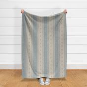 French Provincial Floral Stripe - Beige & Blue