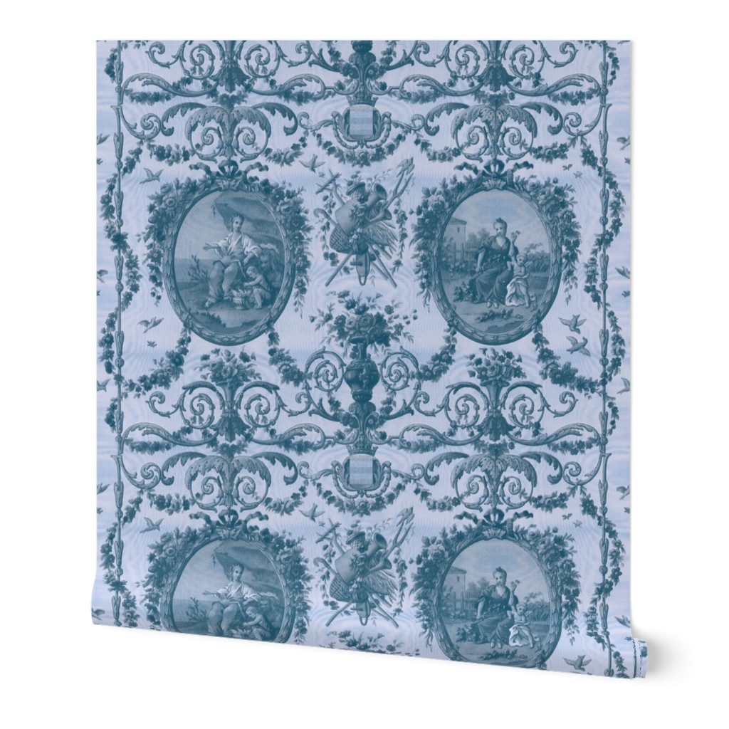 Rococo Harvest ~ Blue Moire