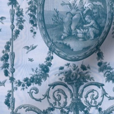 Rococo Harvest ~ Blue Moire