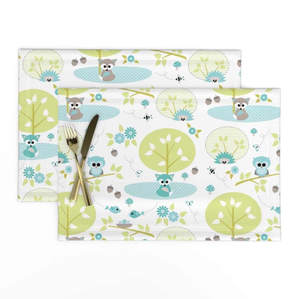 Woodland babies in mint