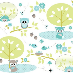 Woodland babies in mint