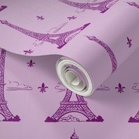 Eiffel Tower purple/lt purple by Paris Bebe Fabric- Paris Bound