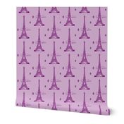 Eiffel Tower purple/lt purple by Paris Bebe Fabric- Paris Bound