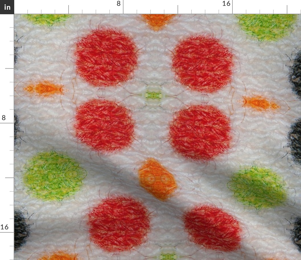 Printed dots on fabric