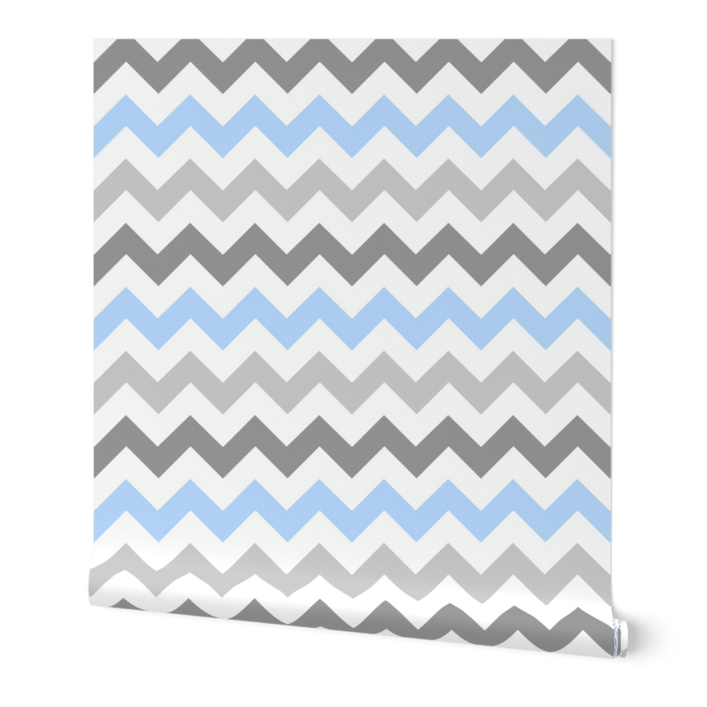 Gray Blue Chevron