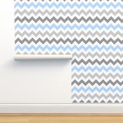 Gray Blue Chevron