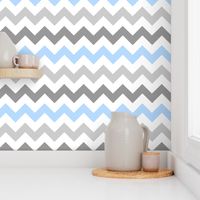 Gray Blue Chevron