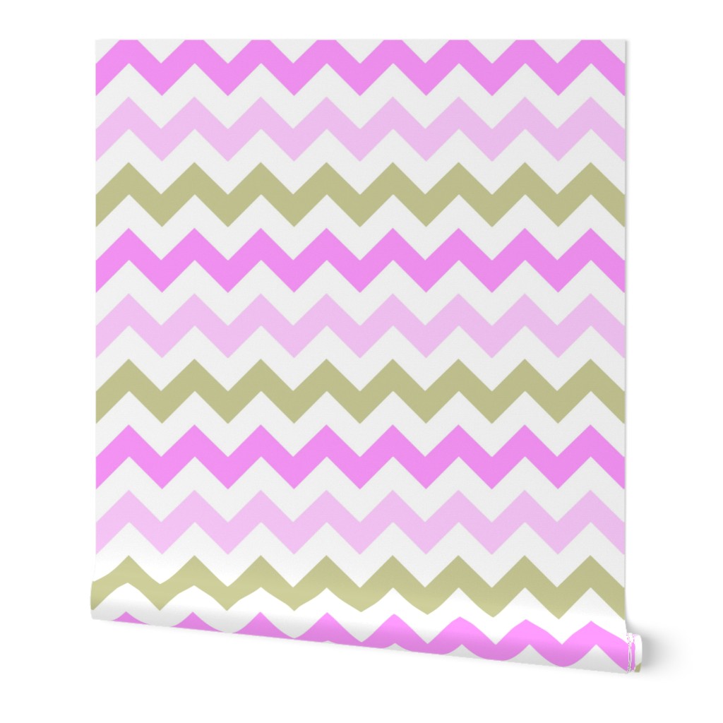 Pink & Tan Chevron