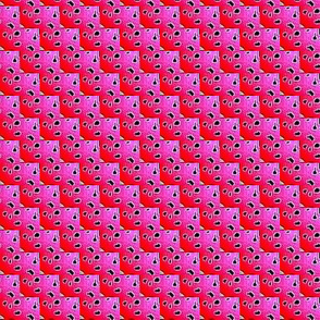 pink zig zag with black dots