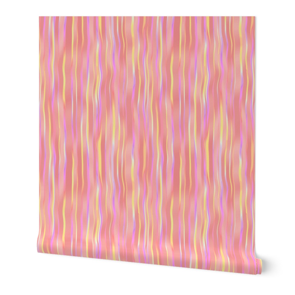 waterfall stripes in sherbet pink