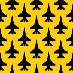 F-16 Jets (Black on Yellow)