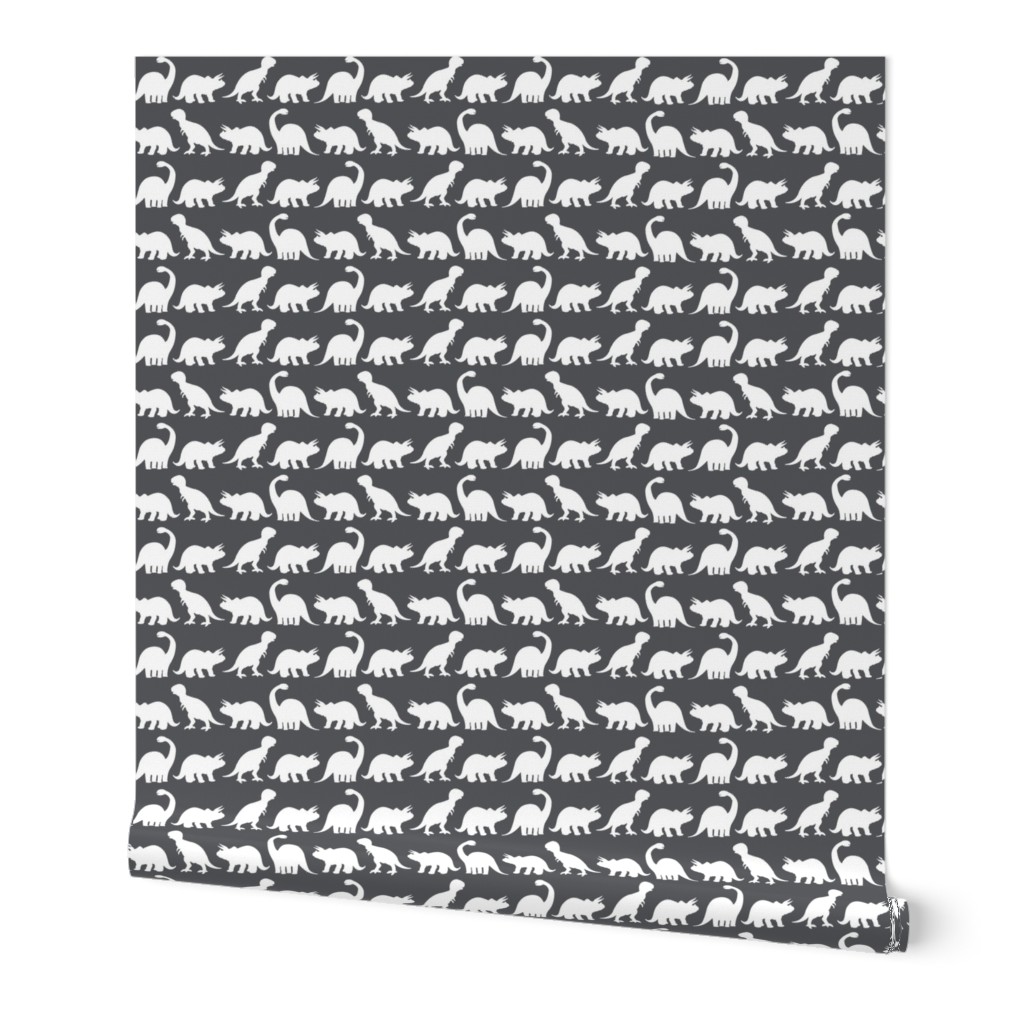 Dino Parade - Charcoal Gray