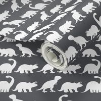 Dino Parade - Charcoal Gray