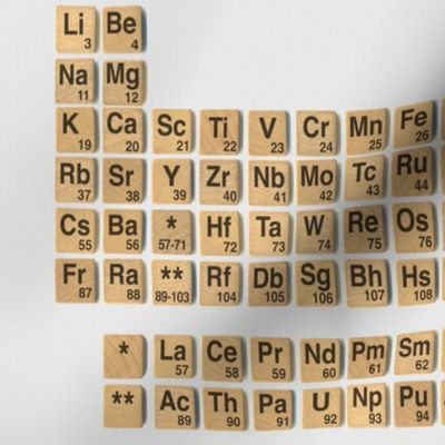 Games with Elements - periodic table on pale grey canvas