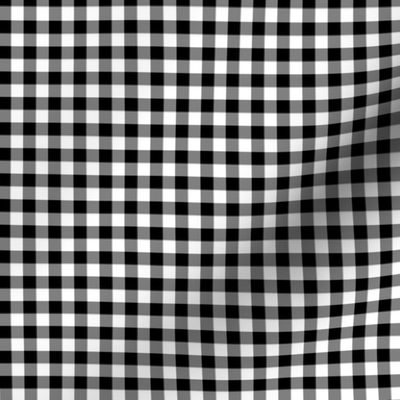 black and white gingham, 1/4" squares