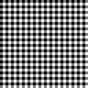 black and white gingham, 1/4" squares