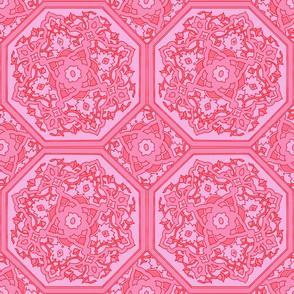 Persian Tile ~ Pink & Vermilion  