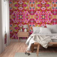 Retro Floral in Pink, Red, and Lime (Large Scale)