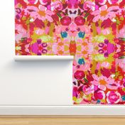 Retro Floral in Pink, Red, and Lime (Large Scale)