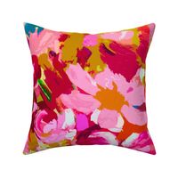 Retro Floral in Pink, Red, and Lime (Large Scale)