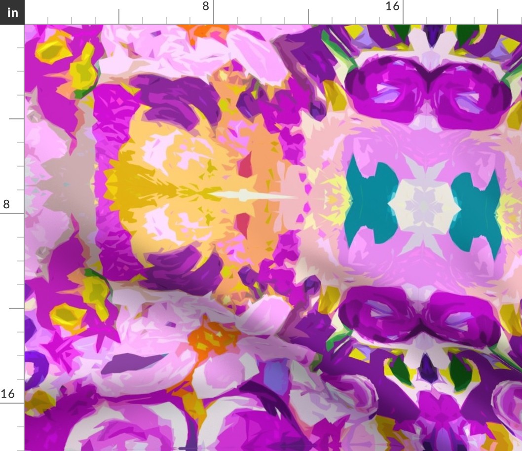 Large Print Abstracted Flowers in Lavender  